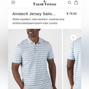 Tailor vintage‎ airotec jersey sailor stripe polo size XL